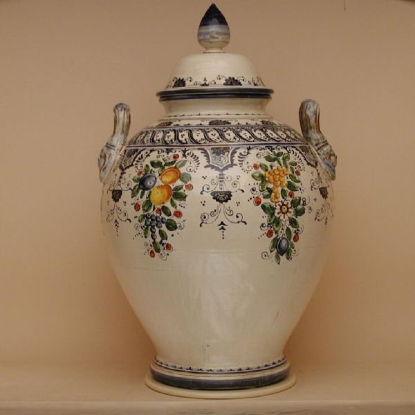 FR401P-80 - Oil Jar cm.80H with lid, design: Fruttina